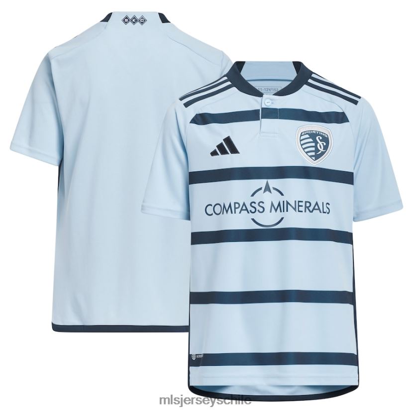 niños camiseta réplica del sporting kansas city adidas azul claro 2023 Hoops 4.0 jersey MLS Jerseys 200LFD362